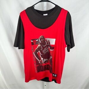 Vintage Michael Jordan Layered Tank Top Shirt Starter Size L 90s